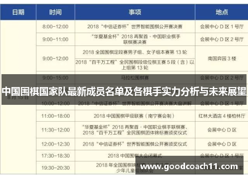 中国围棋国家队最新成员名单及各棋手实力分析与未来展望